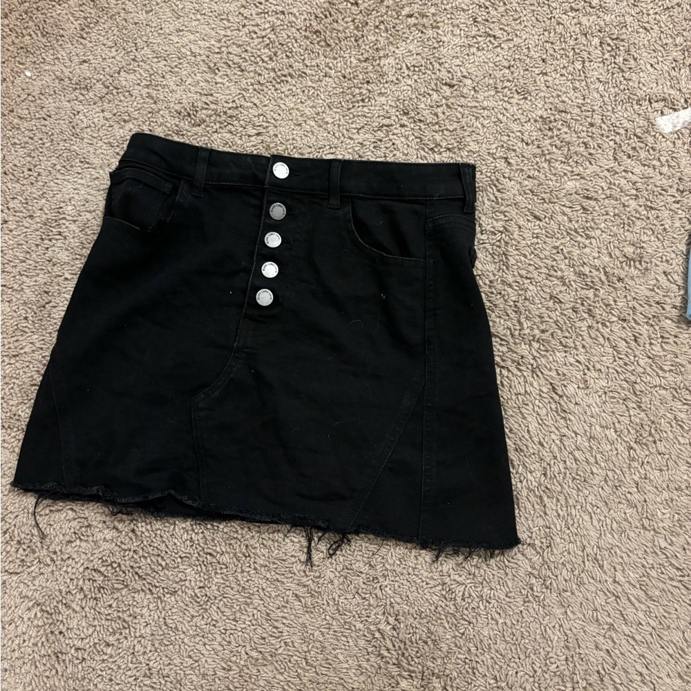 black jean skirt.